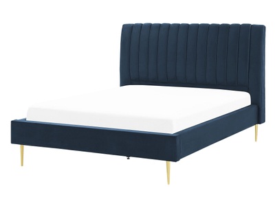 Beliani, Bett mit Lattenrost aus Samtstoff Modern MARVILLE Bett mit Lattenrost aus Samtstoff Modern MARVILLE