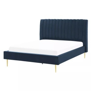 Beliani, Bett mit Lattenrost aus Samtstoff Modern MARVILLE Bett mit Lattenrost aus Samtstoff Modern MARVILLE