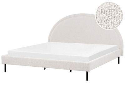 Beliani, Bett mit Lattenrost aus Bouclé Retro MARGUT Bett mit Lattenrost aus Bouclé Retro MARGUT