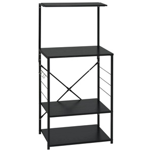 vidaXL, vidaXL Mikrowellenregal Schwarz 60×39,6×123 cm Spanplatte, vidaXL Mikrowellenregal Schwarz 60x39,6x123 cm Holzwerkstoff