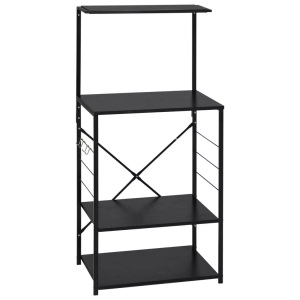 vidaXL, vidaXL Mikrowellenregal Schwarz 60×39,6×123 cm Spanplatte, vidaXL Mikrowellenregal Schwarz 60x39,6x123 cm Holzwerkstoff