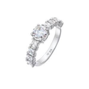 Elli, Ring Zirkonia Verlobung Eternity 925 Silber Unisex Silber 56mm, Elli - Ring Zirkonia Verlobung Eternity 925 Silber, 56mm, Silber