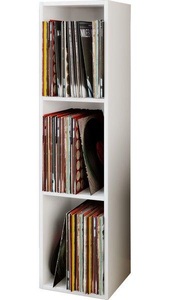 VCM, Holz Schallplatten LP Stand Regal Archivierung Ständer Aufbewahrung Platto 3fach Holz Schallplatten LP Stand Regal Archivierung Ständer Aufbewahrung Platto 3fach, MID.YOU Schallplattenregal in weiß , 'Platto' _ Weiss , Holzwerkstoff , 2 Fächer , 34x107x29 cm , Dekorfolie,Nachbildung , 000657005701