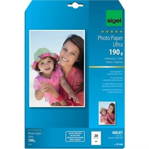 Sigel, SIGEL InkJet Photo Paper Ultra A4 IP666 190g Seidenmatt 20 Blatt, Sigel InkJet Photo Paper Ultra, A4, matt, 190g, IP666, (20 Blatt)