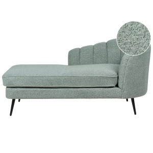 Beliani, Chaiselongue aus Bouclé Glamourös ALLIER Chaiselongue aus Bouclé Glamourös ALLIER, Beliani - Rechtsseitige Chaiselounge aus Bouclé Glamourös ALLIER, One Size, Grün