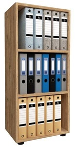 VCM, Holz Büro Stand Regal Bücher Ordner Aktenregal Ordnerregal Bücherregal Ulas 3f Holz Büro Stand Regal Bücher Ordner Aktenregal Ordnerregal Bücherregal Ulas 3f, Aktenregal Ulas, 3 Ordnerhöhen, 2 Fachböden, für ca. 18 Ordner, B 490 x T 320 x H 1080 mm, Holz, Honig-Eiche