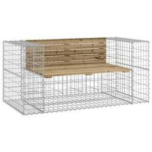 vidaXL, vidaXL Gartenbank aus Gabionen 143x71x65,5 cm Kiefernholz Imprägniert, vidaXL Gartenbank aus Gabionen 143x71x65,5 cm Kiefernholz Imprägniert