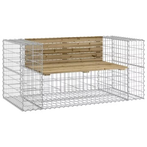 vidaXL, vidaXL Gartenbank aus Gabionen 143x71x65,5 cm Kiefernholz Imprägniert, vidaXL Gartenbank aus Gabionen 143x71x65,5 cm Kiefernholz Imprägniert