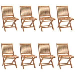 vidaXL, vidaXL Klappbare Gartenstühle 8 Stk. Massivholz Teak