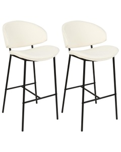 Beliani, Barstuhl aus Polyester Modern KIANA Barstuhl aus Polyester Modern KIANA, Beliani - Set mit 2 Barstühlen aus Polyester Modern KIANA, One Size, Weiss