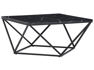 Beliani, Beliani Couchtisch schwarz/schwarz Marmor Optik MALIBU, Beliani - Couchtisch aus MDF-Platte Modern MALIBU, One Size, Schwarz