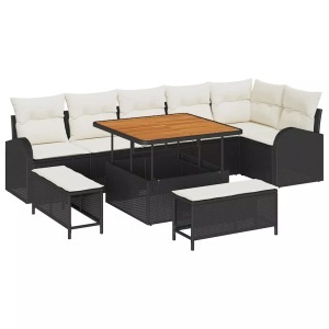 vidaXL, VidaXL - Garten-sofa poly-rattan, One Size, Schwarz