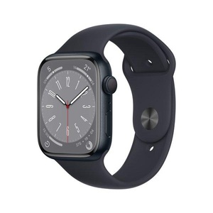 Apple, APPLE Watch Series 8 (GPS) 45 mm - Smartwatch (Regular 140 - 220 mm, Fluorelastomer, Midnight Aluminum/Midnight), Apple Watch Series 8 (45mm, 32GB, Midnight)