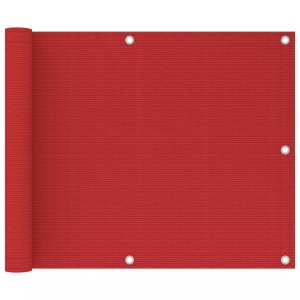 vidaXL, vidaXL Balkon-Sichtschutz Rot 75x300 cm HDPE, vidaXL Balkon-Sichtschutz Rot 75x300 cm HDPE