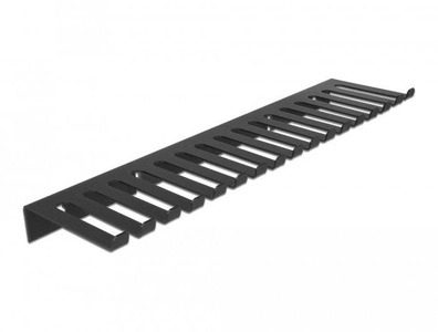 Delock, 66728 Kabel-Organizer Wand Kabelhalter Schwarz 1 Stück(e), Delock Kabelführungsschiene zur Wandmontage, 325 x 90mm ,Schwarz