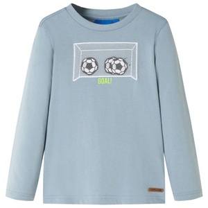 vidaXL, vidaXL Kinder-Langarmshirt mit Fußballtor Hellblau 92