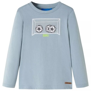 vidaXL, vidaXL Kinder-Langarmshirt mit Fußballtor Hellblau 92, vidaXL Kinder-Langarmshirt Hellblau 92