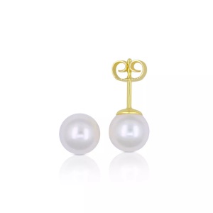MUAU Schmuck, Ohrstecker Akoya Perlen Gelbgold 750, 8.0-8.5mm Damen Gelbgold ONE SIZE, MUAU Schmuck - Ohrstecker Akoya Perlen Gelbgold 750, 8.0-8.5mm, One Size,