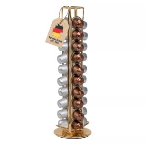 Intirilife, Intirilife -  Kaffee Kapselhalter kompatibel mit Nespresso Kapseln (40 Stück), 37cm, Golden