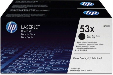 Hp, HP Q7553Cd schwarz Twinpack Toner, HP HP 53XD Tonerkassette schwarz passend für: LaserJet M 2700 Series;LaserJet M 2727 NF MFP;LaserJet M 2727 NFS MFP;LaserJet P 2010 Series;LaserJet P 2011;LaserJet P 2011 n;LaserJet P 2012 N;LaserJet P 2013 N;LaserJet P 2015 Series;LaserJet P2012;La