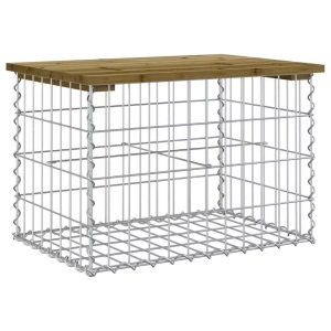 vidaXL, vidaXL Gartenbank aus Gabionen 63x44x42 cm Kiefernholz Imprägniert, vidaXL Gartenbank aus Gabionen 63x44x42 cm Kiefernholz Imprägniert