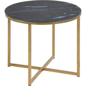mutoni scandi, Beistelltisch Romandie Metall schwarz, gold rund, 
