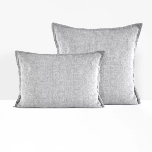 LA REDOUTE INTERIEURS, Kissen- und Nackenrollenbezug Linot aus vorgewaschenem Leinen Kissen- und Nackenrollenbezug Linot aus vorgewaschenem Leinen, La Redoute Intérieurs - Kissen- und Nackenrollenbezug Linot aus vorgewaschenem Leinen, 63X63CM, Grau