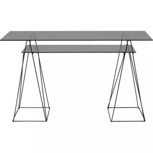 Kare Design, Tisch Polar schwarz 8mm ESG 135x65, Tisch Polar schwarz 8mm ESG 135x65