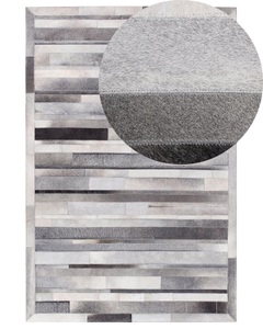 Beliani, Beliani Teppich Leder hellgrau 160 x 230 cm AZAY, 