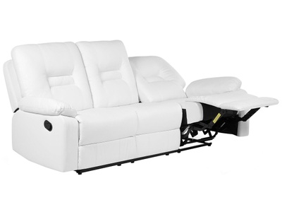 Beliani, 3 Sitzer Sofa aus Kunstleder Modern BERGEN 3 Sitzer Sofa aus Kunstleder Modern BERGEN, Beliani - 3 Sitzer Sofa aus Kunstleder Retro BERGEN, One Size, Weiss Bunt