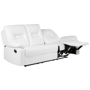 Beliani, 3 Sitzer Sofa aus Kunstleder Modern BERGEN 3 Sitzer Sofa aus Kunstleder Modern BERGEN, Beliani - 3 Sitzer Sofa aus Kunstleder Retro BERGEN, One Size, Weiss Bunt