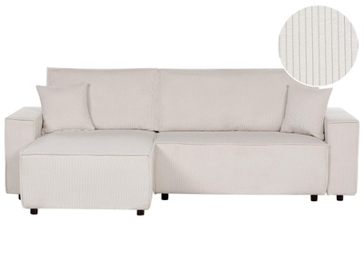 Beliani, Schlafcouch aus Cord Modern ABACKA Schlafcouch aus Cord Modern ABACKA, Beliani - Schlafsofa aus Cord Modern ABACKA, One Size, Schneeweiss