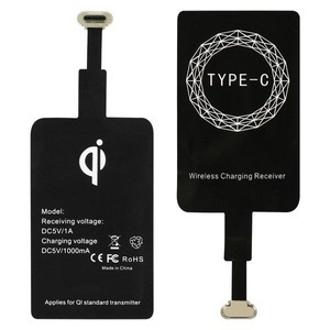 Avizar, Avizar Qi Ladegerät Kit und USB Typ C Wireless Ladeempfänger - schwarz, Avizar - QI Ladegerät Set: Ladeempfänger+Ladepad, Schwarz, One Size