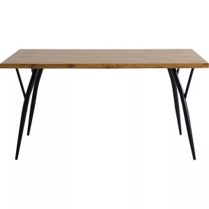 Mobilia, Mobilia - Tisch 150x90 cm - natur, Beine schwarz, Esstisch mit Eiche-Dekor natur 150x90
