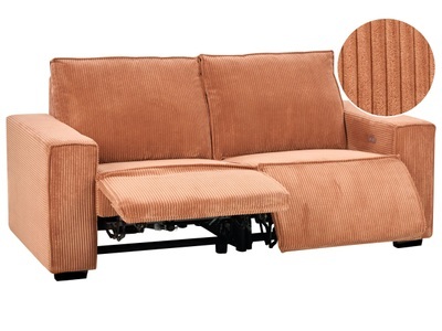 Beliani, 3 Sitzer Sofa aus Cord Modern NUKARI 3 Sitzer Sofa aus Cord Modern NUKARI, Beliani - 2 Sitzer Sofa aus Cord NUKARI, One Size, Orange Bunt