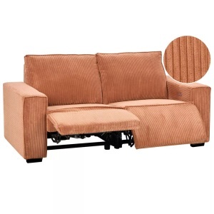 Beliani, 3 Sitzer Sofa aus Cord Modern NUKARI 3 Sitzer Sofa aus Cord Modern NUKARI, Beliani - 2 Sitzer Sofa aus Cord NUKARI, One Size, Orange Bunt