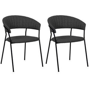 Kare Design, Armlehnstuhl Belle anthrazit (2er-Set), Armlehnstuhl Belle anthrazit (2er-Set)