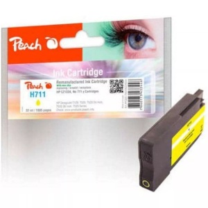 Peach, Peach Tintenpatrone gelb kompatibel zu HP No. 711, CZ132AE, Peach HP 711 Y Druckerpatrone ye ersetzt HP No. 711 Y, CZ132AE für z.B. HP DesignJet T 120, HP DesignJet T 520, HP DesignJet T 520 24 Inch