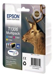 Epson, Epson T130640 CMY Tintenpatrone, Epson Tintenpatrone, blau/gelb/rot, Multipack, T130640