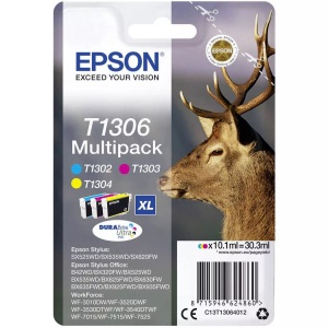 Epson, Epson T130640 CMY Tintenpatrone, Epson Tintenpatrone, blau/gelb/rot, Multipack, T130640