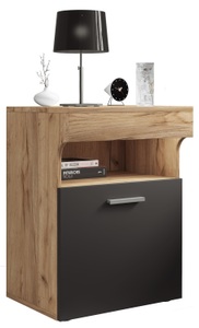 VCM, Nachtschrank Beistelltisch Drehtür Konsole Boxspring Nachttisch Slepal M Nachtschrank Beistelltisch Drehtür Konsole Boxspring Nachttisch Slepal M