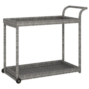 vidaXL, vidaXL Barwagen Grau 100x45x83 cm Poly Rattan, vidaXL Barwagen Grau 100x45x83 cm Poly Rattan