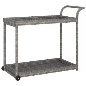 vidaXL, vidaXL Barwagen Grau 100x45x83 cm Poly Rattan, vidaXL Barwagen Grau 100x45x83 cm Poly Rattan