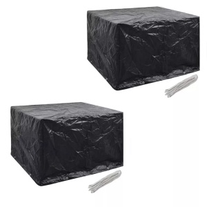 vidaXL, vidaXL Gartenmöbel-Abdeckungen 2 Stk. 4 Personen Poly Rattan 8 Ösen, vidaXL Gartenmöbel-Abdeckungen 2 Stk. 4 Personen Poly Rattan 8 Ösen