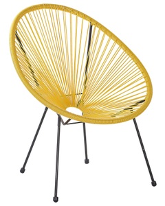 Beliani, Beliani Rattanstuhl Kunststoff gelb ø 70 cm Acapulco II, 