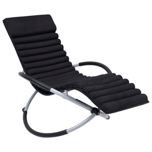 vidaXL, vidaXL Garten-Sonnenliege mit Auflage Stahl Schwarz, vidaXL Sonnenliege mit Auflage Stahl Schwarz
