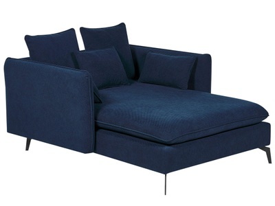 Beliani, Chaiselongue aus Polyester Modern CHARMES Chaiselongue aus Polyester Modern CHARMES, Beliani - Chaiselongue aus Polyester Modern CHARMES, One Size, Dunkelblau