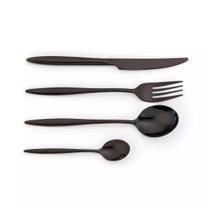 LA REDOUTE INTERIEURS, Besteck-set Smonaco Unisex Schwarz ONE SIZE, La Redoute Intérieurs - Besteck-Set Smonaco, One Size, Schwarz