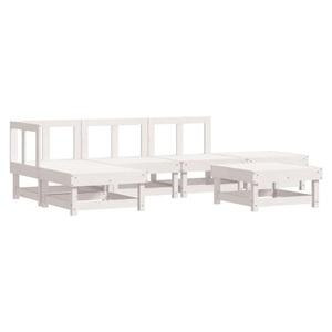 vidaXL, vidaXL 6-tlg. Garten-Lounge-Set Weiß Massivholz Kiefer, 