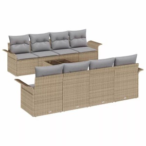 vidaXL, VidaXL - Garten-sofa poly-rattan, One Size, Beige